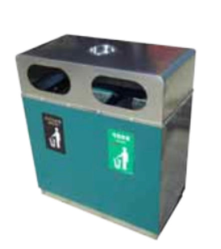 Park Trash Can / Waste Receptacle / Recycling Bin (Rectangular)